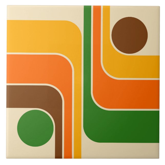 Mid Century Modern Geometric Design Tile (Front)