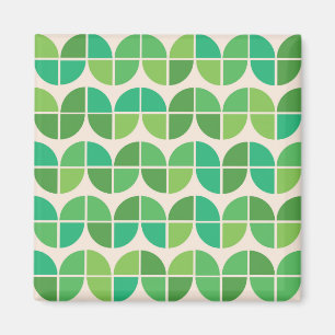 Mid Century Modern Geometric Green Pattern Magnet