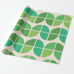  Mid Century Modern  geometric green pattern Wrapping Paper