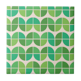  Mid Century Modern geometric green shapes  Tile