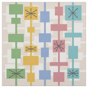 Mid Century Modern Geometric Multicolored 1 Fabric