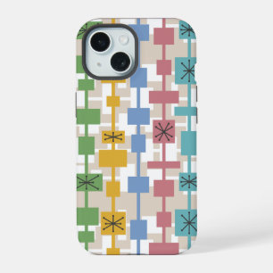 Mid Century Modern Geometric Multicolored 1 iPhone 15 Case