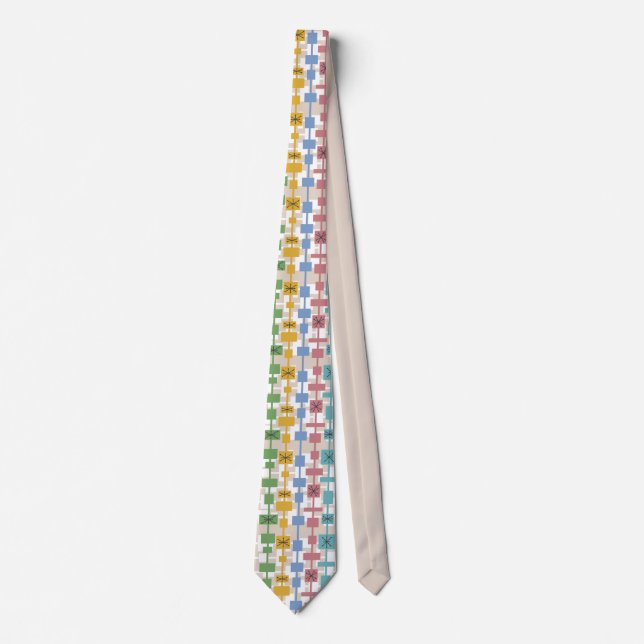 Mid Century Modern Geometric Multicolored 1 Tie (Front)