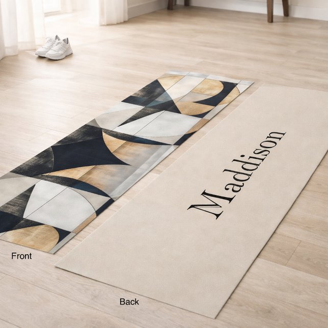 Mid-century Modern Geometric Name Yoga Mat (Creator Uploaded)