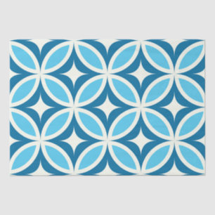 Mid century modern geometric Navy Blue Tissue Paper