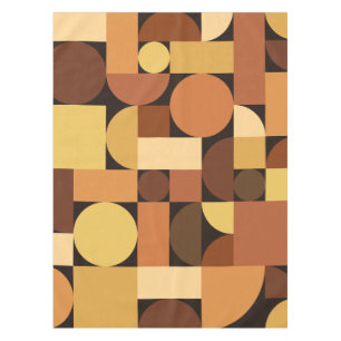 Mid Century Modern Geometric Orange Tablecloth