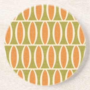 Mid Century Modern Geometric Oval Pattern Coaster