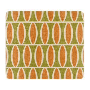 Mid Century Modern Geometric Oval Pattern Cutting Board