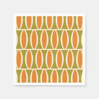 Mid Century Modern Geometric Oval Pattern Napkin