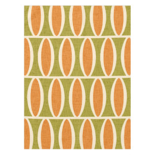 Mid Century Modern Geometric Oval Pattern Tablecloth