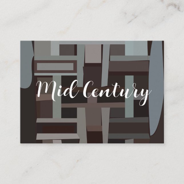 Mid Century Modern Geometric Pattern  Business Card (Front)