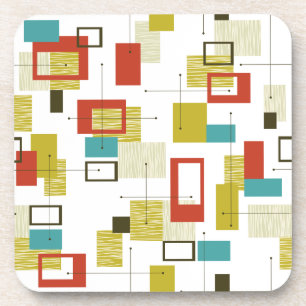 Mid Century Modern Geometric Pattern Coaster