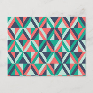 Mid-Century Modern Geometric Pattern Holiday Postcard