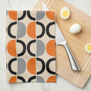 Mid Century Modern Geometric Pattern Kitchen Towel