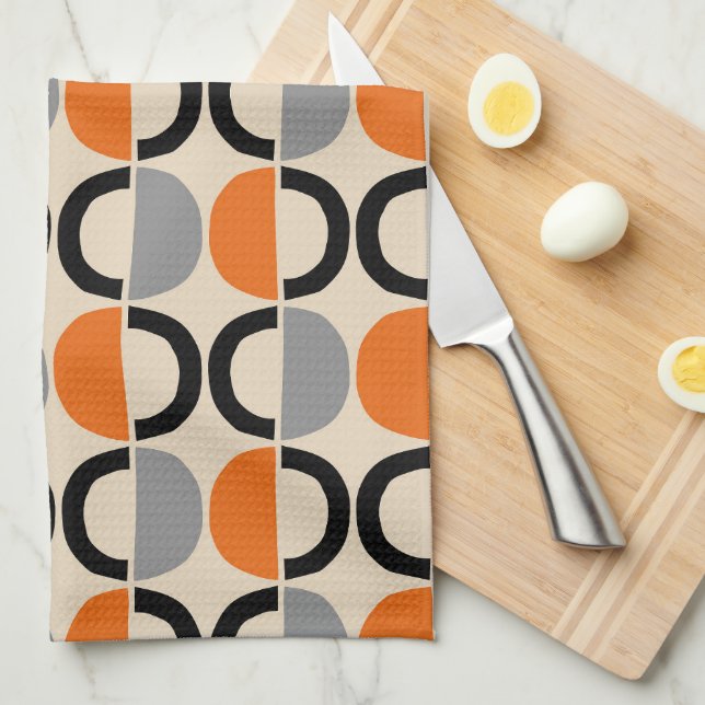 Mid Century Modern Geometric Pattern Kitchen Towel (Quarter Fold)