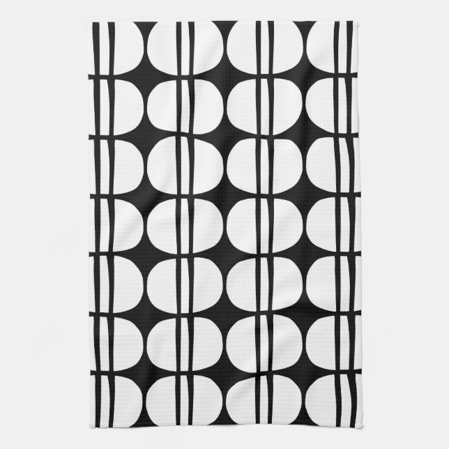 Mid Century Modern Geometric Pattern Kitchen Towel (Vertical)