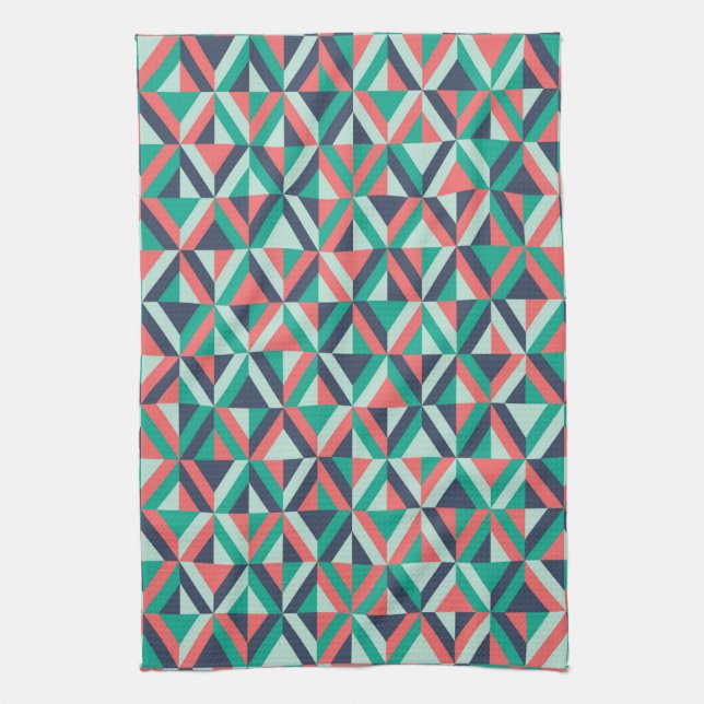 Mid-Century Modern Geometric Pattern Kitchen Towel (Vertical)