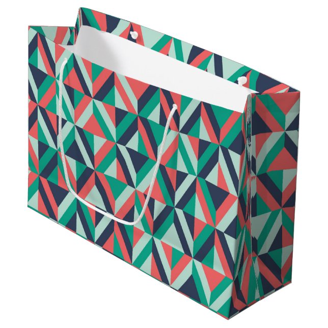 Mid-Century Modern Geometric Pattern Large Gift Bag (Front Angled)