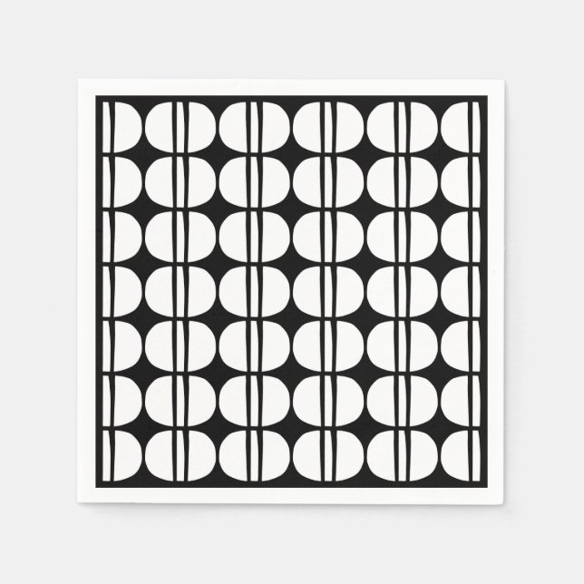 Mid Century Modern Geometric Pattern Napkin (Front)