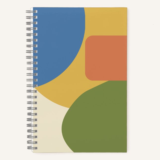 Mid Century Modern Geometric Pattern - Retro 1950s Notebook (Front)
