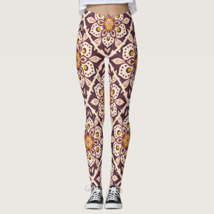 Mid-Century Modern Geometric Pattern – Retro Abstr Leggings