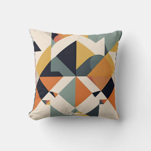 Mid-Century Modern Geometric Pattern Throw Pillow