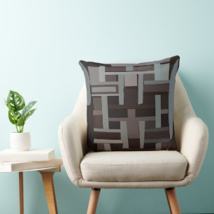 Mid Century Modern Geometric Pattern Throw Pillow