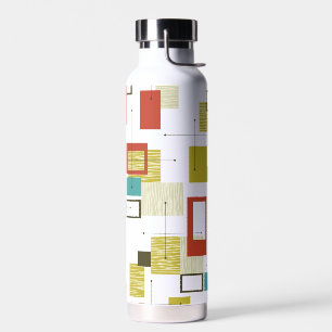 Mid Century Modern Geometric Pattern Water Bottle