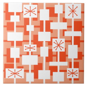 Mid Century Modern Geometric Peach Tile