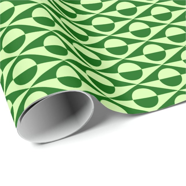 Mid-Century Modern geometric, pine and mint green Wrapping Paper (Roll Corner)