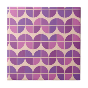 Mid Century Modern Geometric Pink Purple Tile