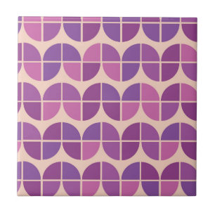 Mid Century Modern Geometric Purple Pattern Tile