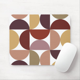 Mid-Century Modern Geometric Retro Terracotta Mouse Pad