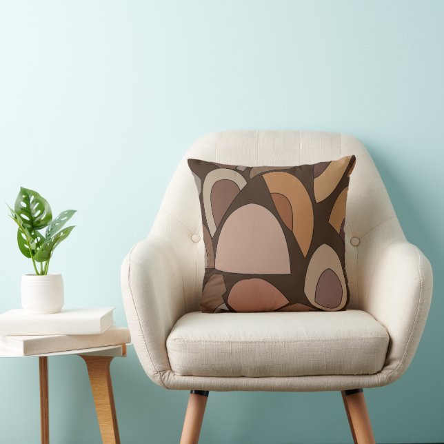 Mid Century Modern Geometric Shapes Throw Pillow (Chair)