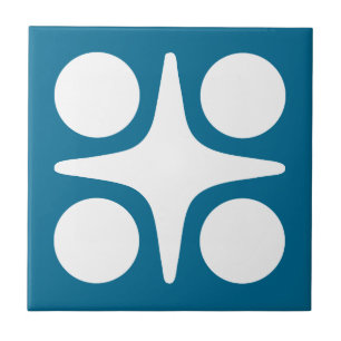 Mid Century Modern Geometric Starburst Design Tile