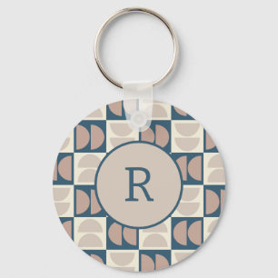Mid century modern geometric Wireless Charger Keychain