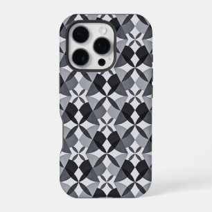 Mid-Century Modern Geometrics Black iPhone 16 Pro Case