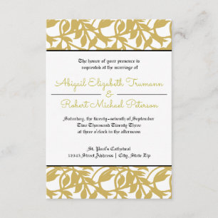 Mid-Century Modern Gold Leaf-3x5Wedding Invitation