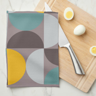Mid-Century Modern Gold Moon Horizon Kitchen Towel