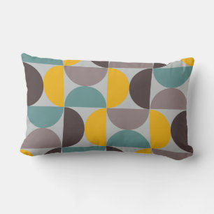 Mid-Century Modern Gold Moon Horizon Lumbar Pillow