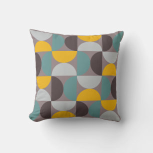 Mid-Century Modern Gold Moon Horizon   Throw Pillow