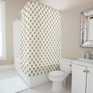  Mid-Century Modern Gold Starburst Pattern Shower 