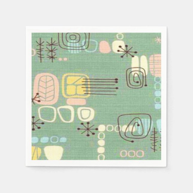 Mid Century Modern Graphic Design Paper Napkins (Front)