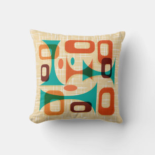 Mid Century Modern Graphic Googie Throw Pillow