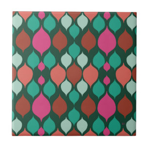 Mid Century Modern Green Geometric Tile