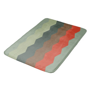 Mid-Century Modern Greens and orange      Bath Mat