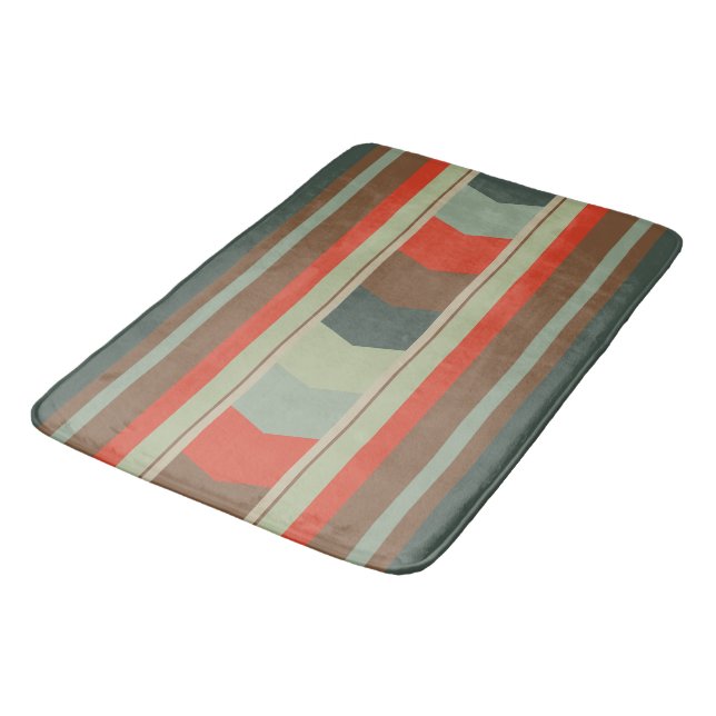 Mid-Century Modern Greens and orange    Bath Mat (Angled)