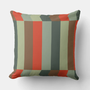 Mid-Century Modern Greens and orange  Throw Pillow