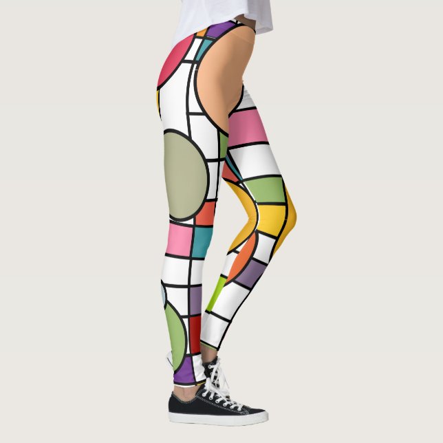 Mid-Century Modern Grid Leggings (Right)