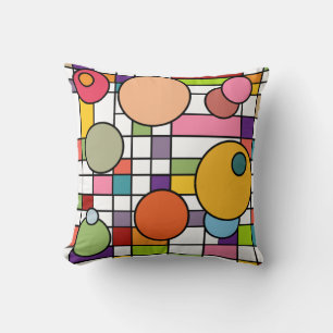 Mid-Century Modern Grid  Throw Pillow